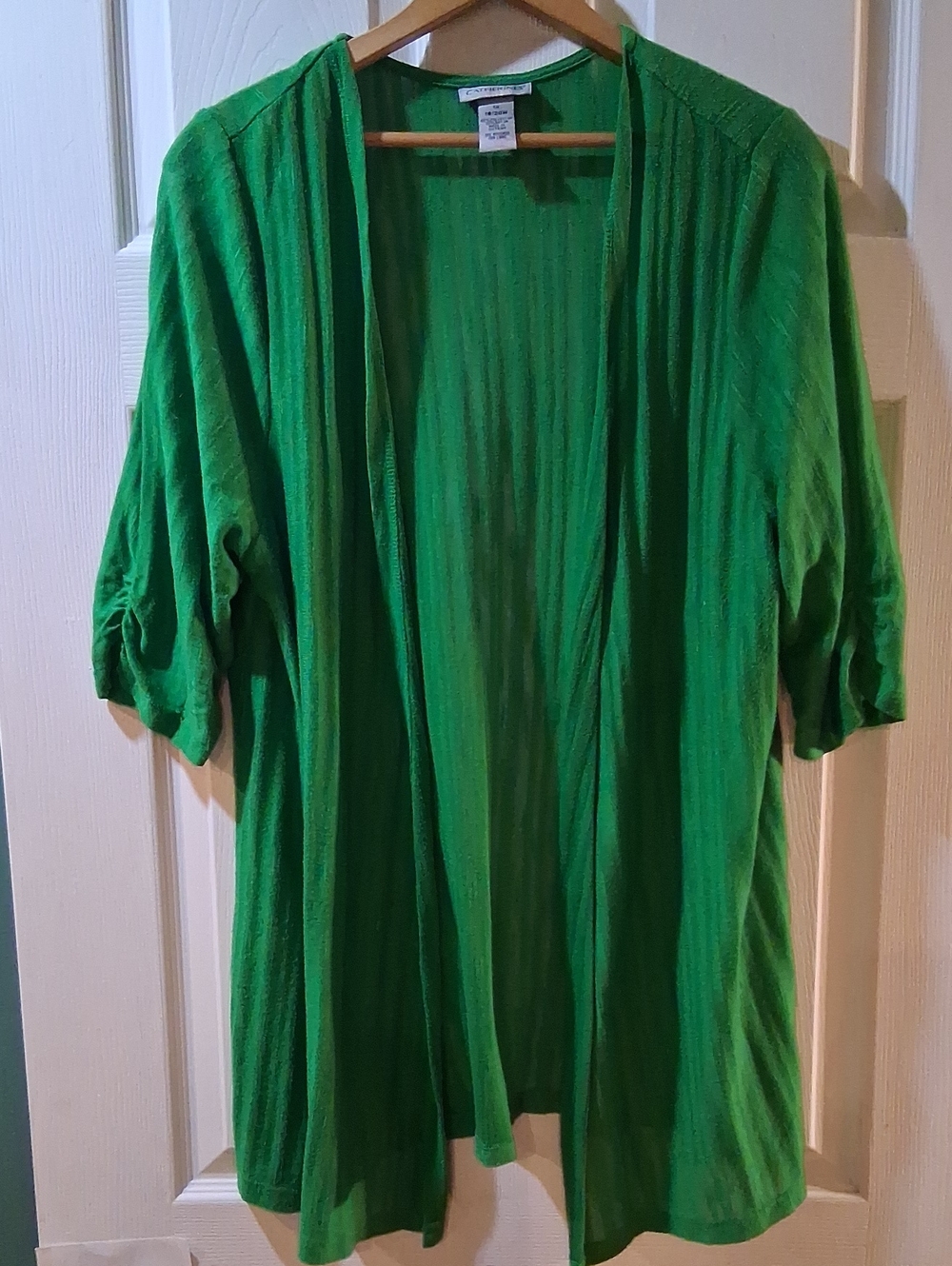 Green Open-Front Women's Long Cardigan